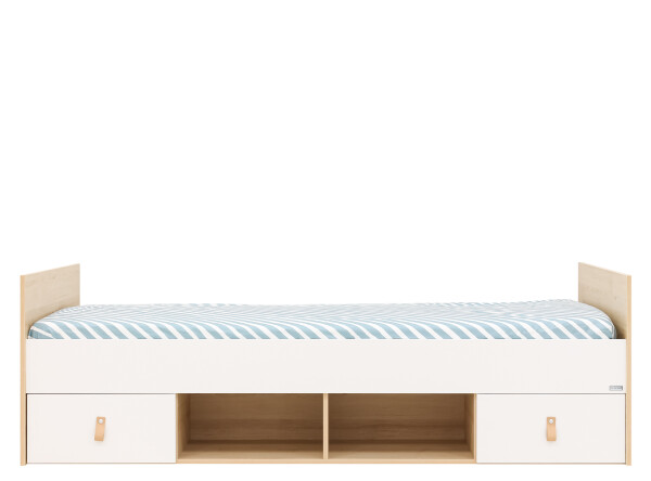 Funktionsbett 90x200 Jort Weiß/Natur