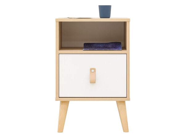 Night table Jort White/Natural
