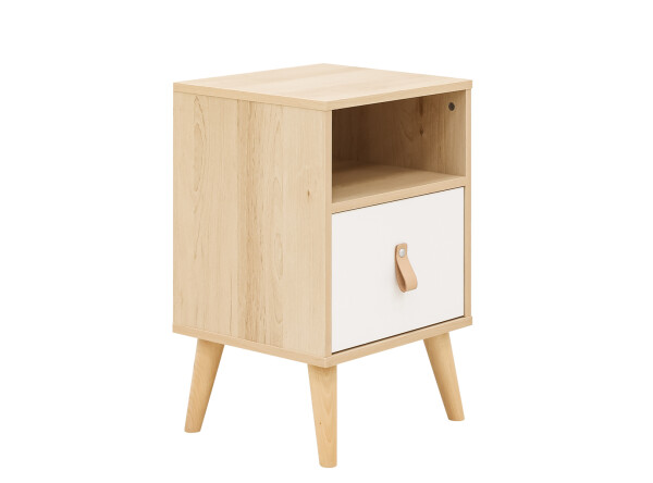 Night table Jort White/Natural