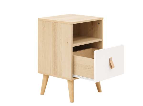 Night table Jort White/Natural