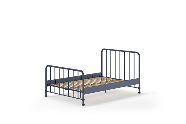 Bronxx bed matt blue denim 140x200cm