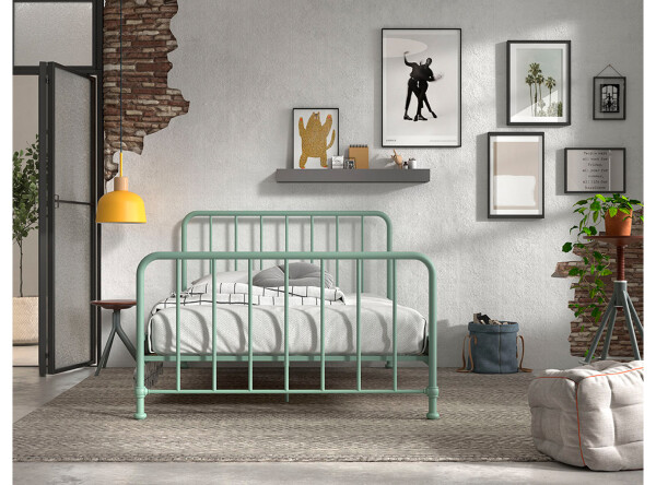Bronxx bed matt olive green 140x200cm