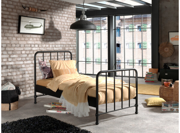 Bronxx bed matt black 90x200cm