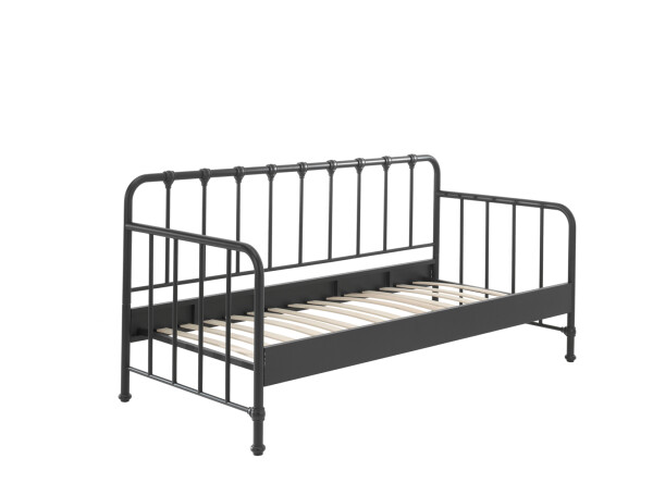 Bronxx daybett mit liegefläche 90 x 200 cm schwarz matt