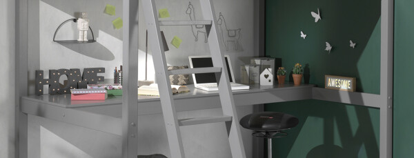 Pino desk top mezzanine 90/140cm grey
