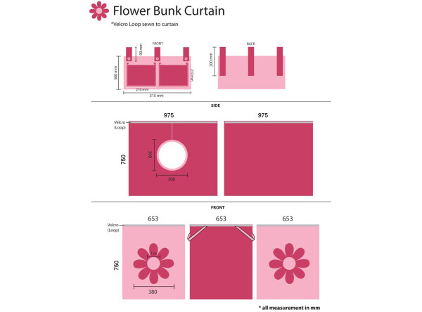 Curtain pink flower