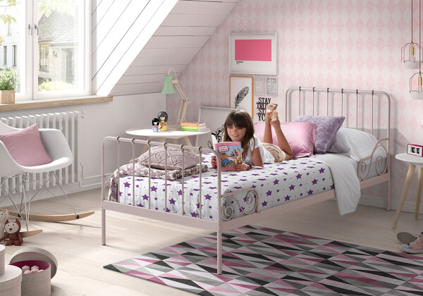 Alice bed 90x200cm pink