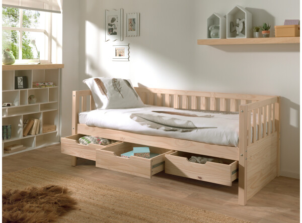 Fritz captain bed with drawers milky pine