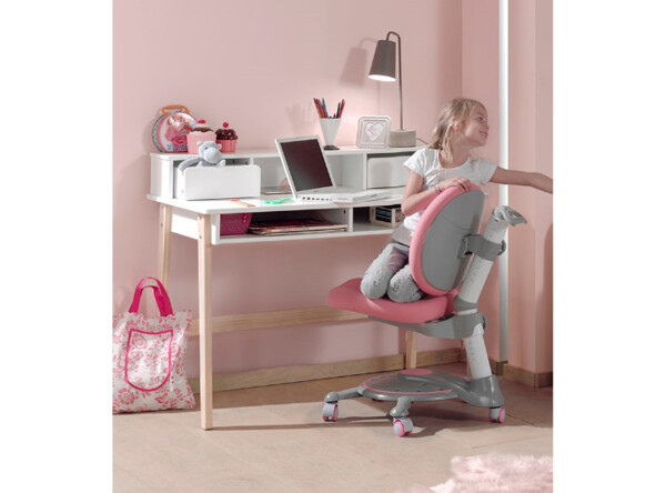 Kiddy desk with top cabinet white