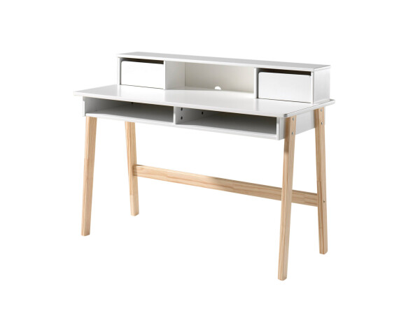 Kiddy desk with top cabinet white