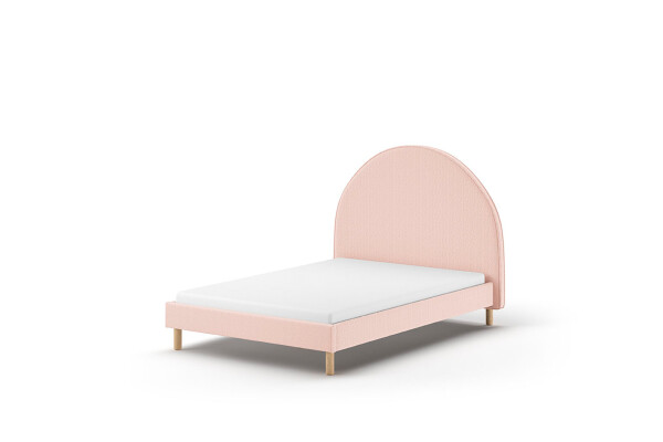 Moon bed 140x200 boucle rose