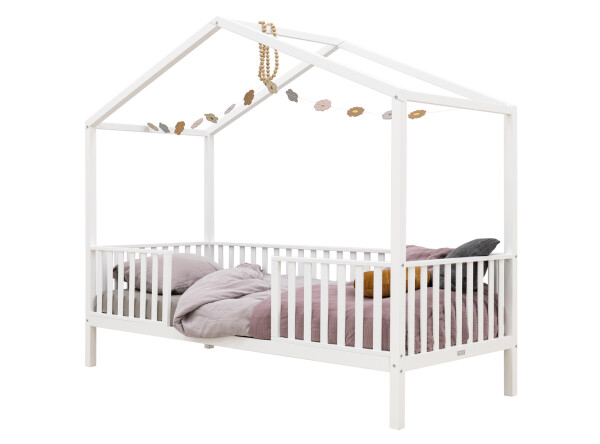 Lit maison 90x200 avec pieds Robin Blanc