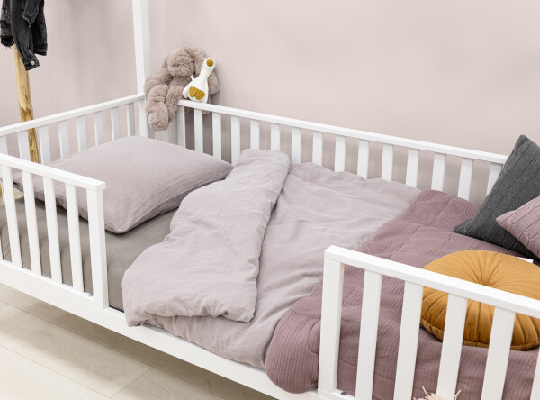 Lit maison 90x200 avec pieds Robin Blanc