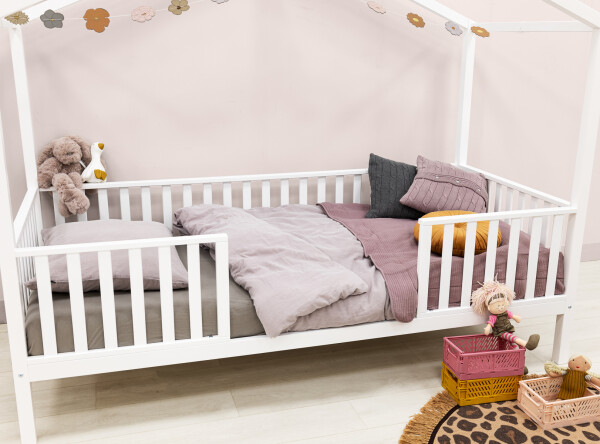 Lit maison 90x200 avec pieds Robin Blanc