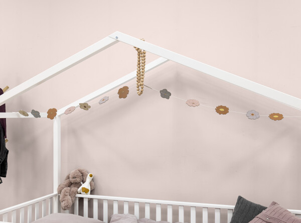 Lit maison 90x200 avec pieds Robin Blanc
