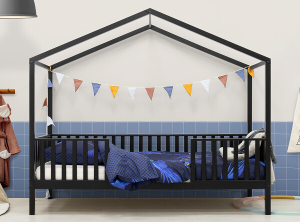 House bed 90x200 with legs Robin Matt Black