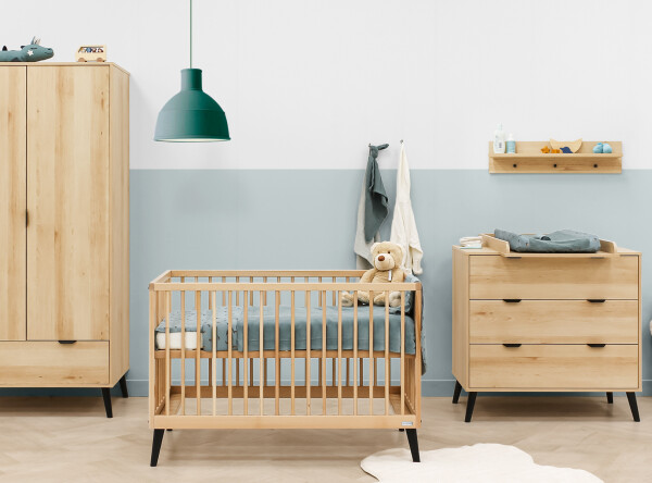 Fay 3-delige babykamer Naturel/Mat Zwart