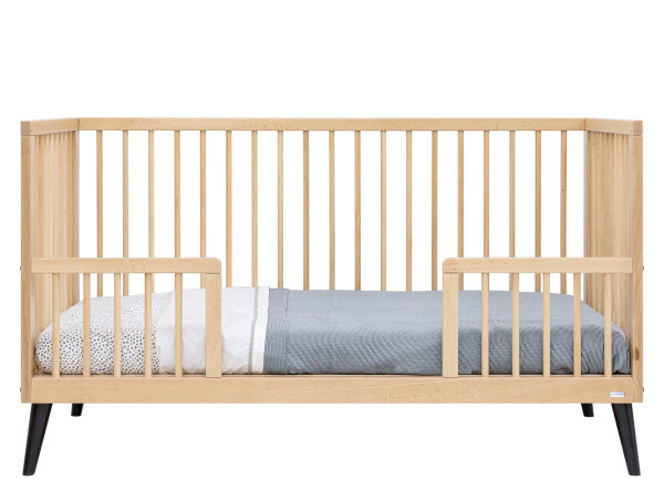 Fay 2 piece nursery furniture set with bench bed Natural/Matt Black