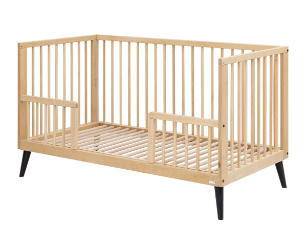 Fay 2 piece nursery furniture set with bench bed Natural/Matt Black