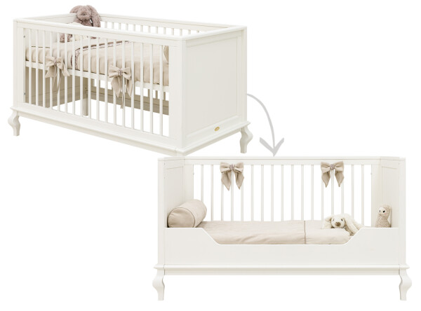 Juliette 2 piece nursery furniture set with bench bed Off White