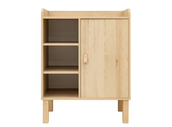 Dresser with 1 door and 3 open shelves Toby Natural
