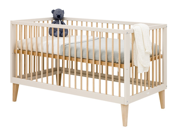 Amira 2 piece nursery furniture set with bench bed Dune/Natural