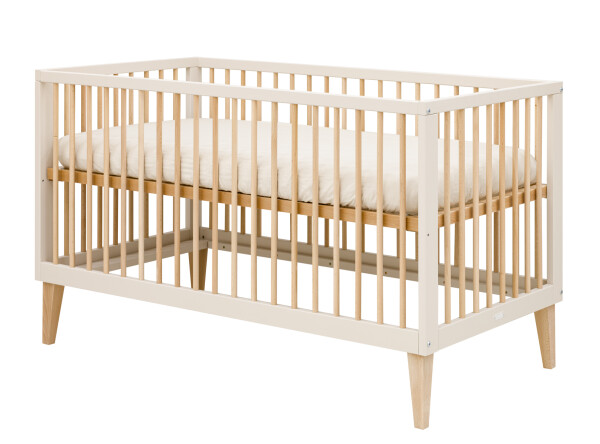 Amira 3 piece nursery furniture set with bench bed Dune/Natural