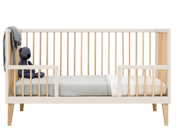 Amira 3 piece nursery furniture set with bench bed Dune/Natural