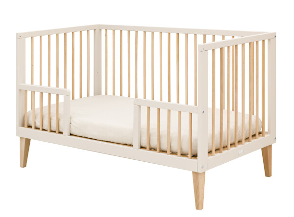 Amira 3 piece nursery furniture set with bench bed Dune/Natural