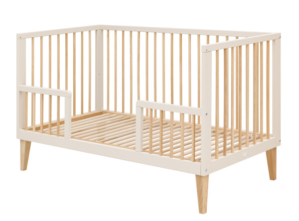 Amira 3 piece nursery furniture set with bench bed Dune/Natural