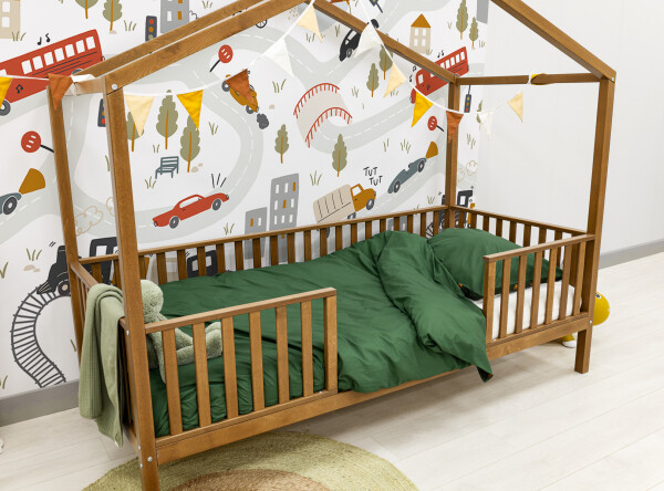 Lit maison 90x200 avec pieds Robin Rose Wood