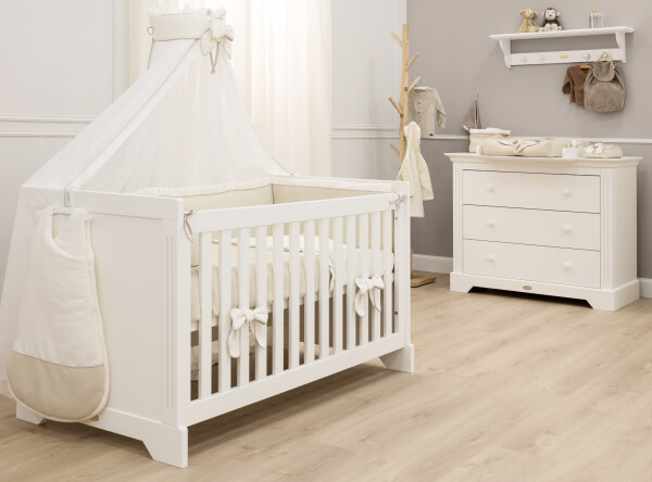 Oliver 2 piece nursery furniture set with bench bed Off White