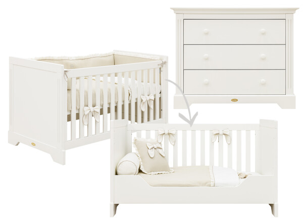 Oliver 2 piece nursery furniture set with bench bed Off White
