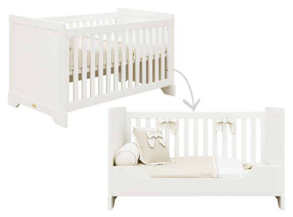 Oliver 3 piece nursery furniture set with bench bed Off White