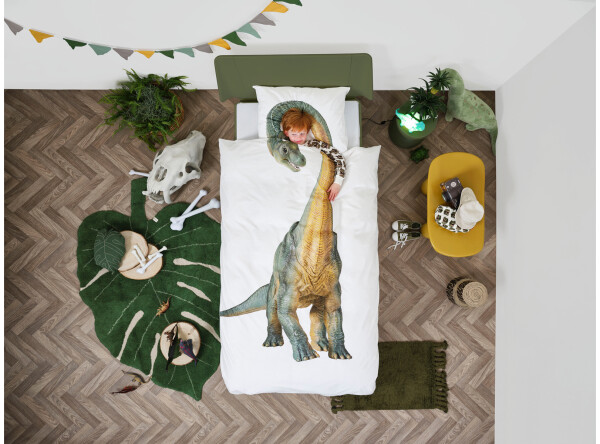 Housse de couette 120x150 Dino Bronto incl. taie d'oreiller 60x70 Housse de couette 120x150 Dino Bronto incl. taie d'oreiller 60x70