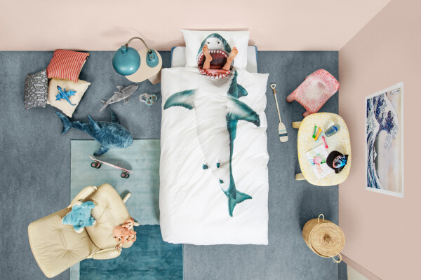 Duvet cover 140x200/220 Shark!! incl. pillowcase 60x70