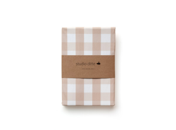 Fitted sheet 90x200 plaid nude