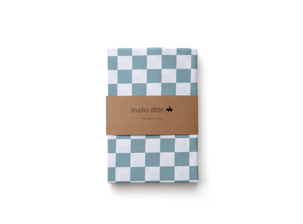 Fitted sheet 90x200 cubes stone blue