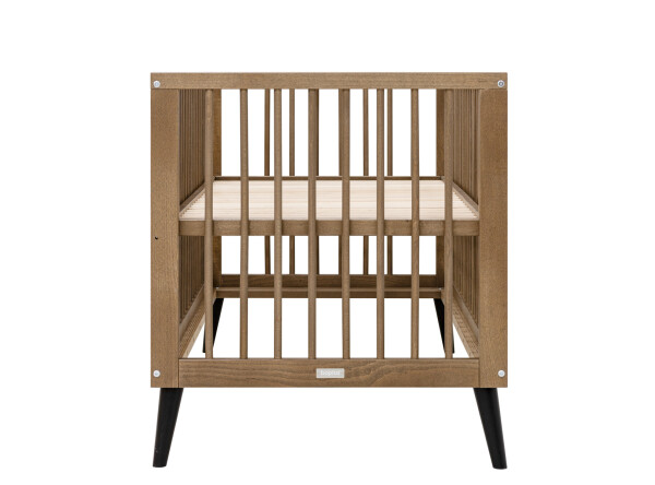 Zara 3 piece nursery furniture set with bench bed Walnut/Matt Black
