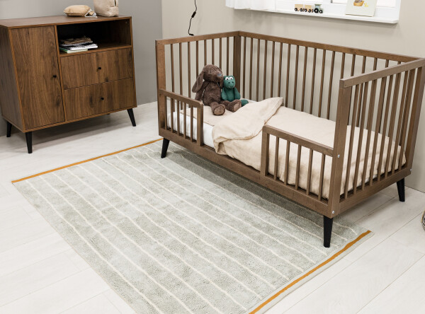 Zara 3 piece nursery furniture set with bench bed Walnut/Matt Black