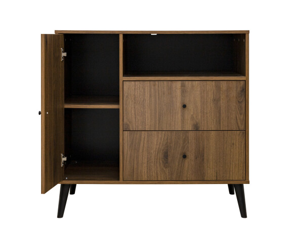 Zara 3-part nursery Walnut/Matt Black