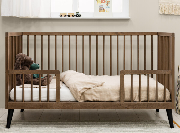 Bench bed 70x140 Zara Walnut/Matt Black