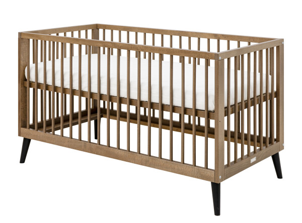 Bench bed 70x140 Zara Walnut/Matt Black