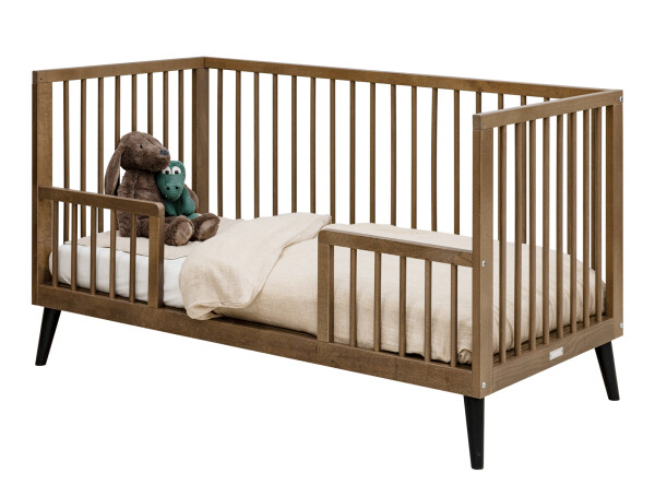 Bench bed 70x140 Zara Walnut/Matt Black