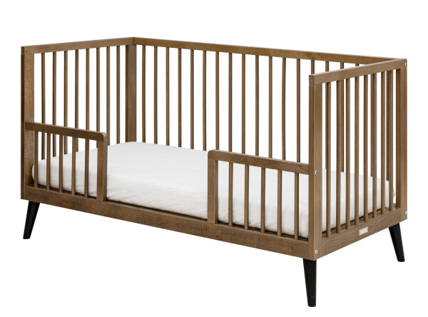 Bench bed 70x140 Zara Walnut/Matt Black