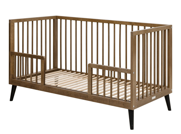 Bench bed 70x140 Zara Walnut/Matt Black