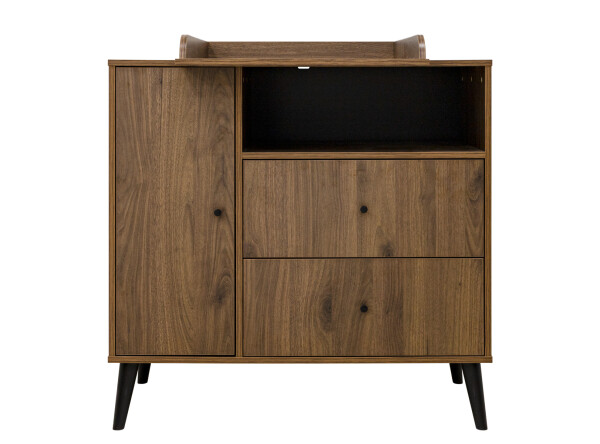 Dresser with 2 drawers/1 door Zara Walnut/Matt Black
