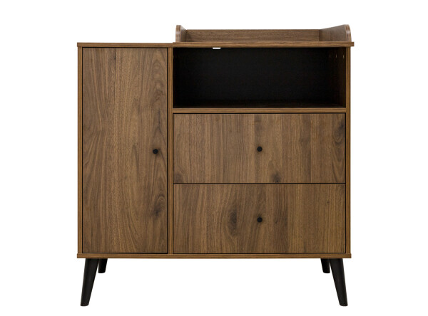 Dresser with 2 drawers/1 door Zara Walnut/Matt Black