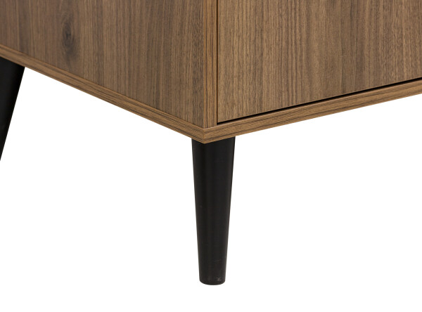 2-door wardrobe with 3 open compartments/2 drawers Zara Walnut/Matt Black