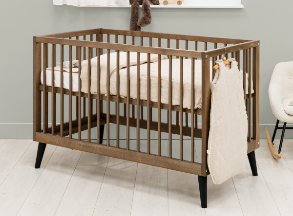 Bed 60x120 Zara Walnut/Matt Black